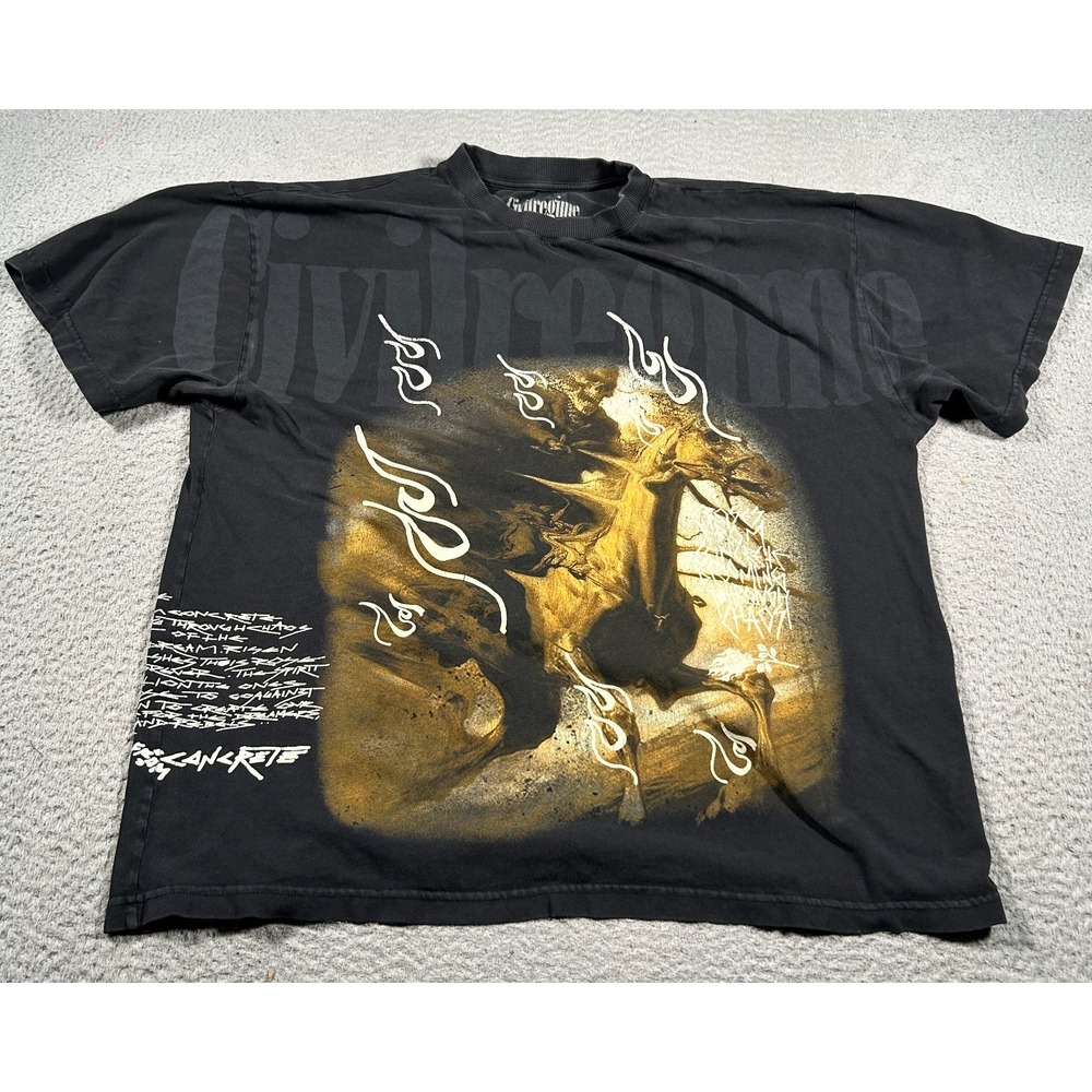 Civil Regime Roses From Concrete Shirt Men Large Running Wild American‎ Graphic